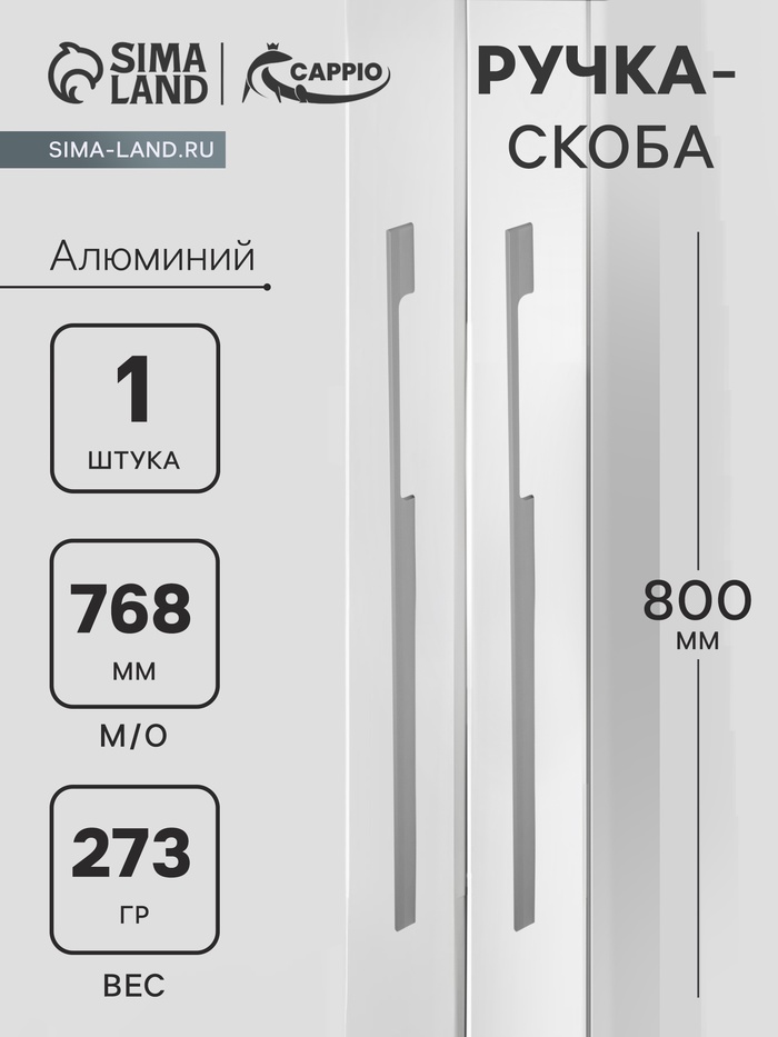 

ручка скоба СAPPIO RSC059, м/о 768 мм, цвет графит
