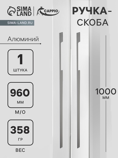 Ручка-скоба СAPPIO RSC059, м/о 960 мм, цвет графит
