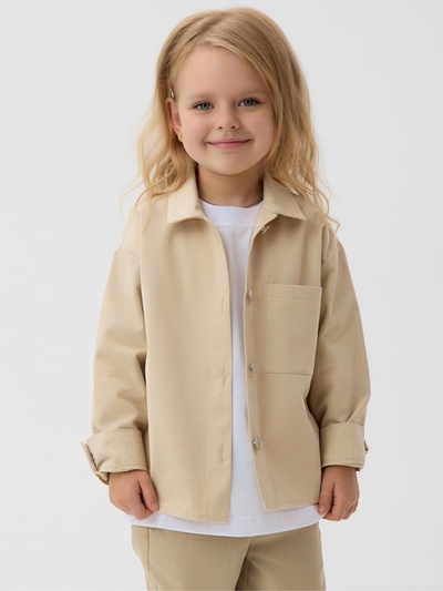 Рубашка детская MINAKU: Jeans collection, бежевая, рост 122 см