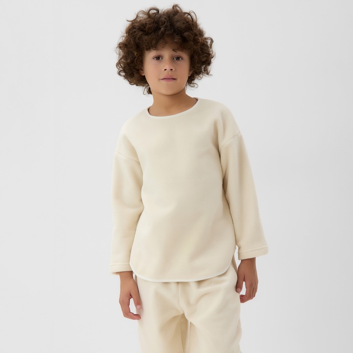 

Свитшот детский MINAKU: Fleece Soft, цвет бежевый, рост 140 см