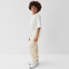 Брюки флисовые детские MINAKU: Fleece Soft, бежевые, рост 128 см - Фото 2