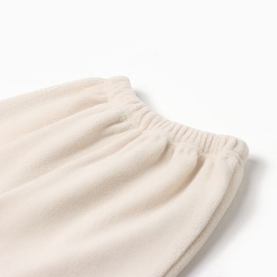 Брюки флисовые детские MINAKU: Fleece Soft, бежевые, рост 128 см
