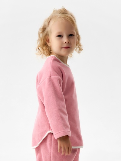 Свитшот для девочки флисовый MINAKU: Fleece Soft, розовый, рост 110-116 см