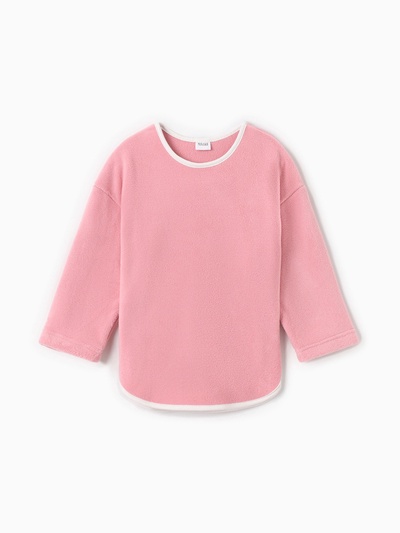Свитшот для девочки флисовый MINAKU: Fleece Soft, розовый, рост 110-116 см