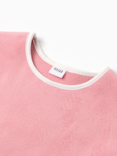Свитшот для девочки флисовый MINAKU: Fleece Soft, розовый, рост 110-116 см