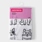 Штора для ванны Доляна Cats, 180×180 см, полиэстер, белая - Фото 6