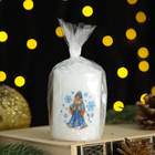 Свеча столбик  с рисунком "Новогодние мотивы" 50*80 мм, Снегурочка - фото 12154000
