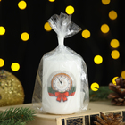 Свеча столбик  с рисунком "Новогодние мотивы" 50*80 мм, Часы - Фото 3