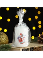 Свеча столбик с рисунком «Новогодние мотивы» 50×80 мм, Дед Мороз 10609765