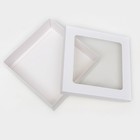 Коробка складная, крышка-дно,с окном, белая, 23 х 23 х 6,5 см - Фото 3
