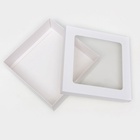 Коробка подарочная складная, упаковка, крышка - дно, с окном, белая, 23×23×6.5 см 10363059