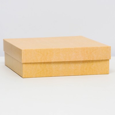 Коробка подарочная складная, упаковка, крышка - дно, крафт, 20×20×6 см