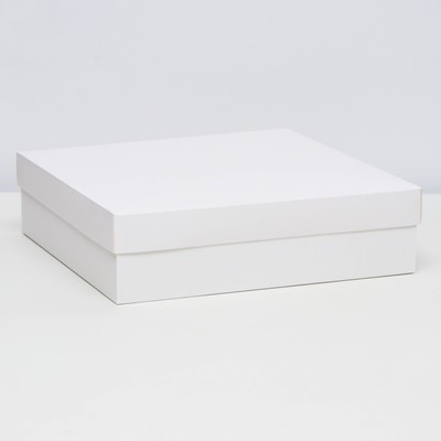 Коробка подарочная складная, упаковка, крышка-дно, белая, 30×30×8 см