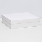 Коробка подарочная складная, упаковка, крышка-дно, белая, 30×30×8 см - Фото 2