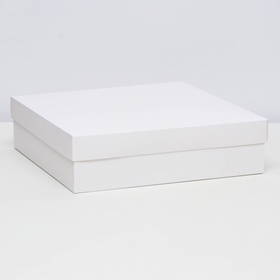 Коробка подарочная складная, упаковка, крышка-дно, белая, 30?30?8 см (комплект 5 шт)
