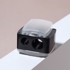 Точилка косметическая, с крышкой, двойная, чёрная - Фото 6