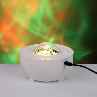 Световой прибор "Звездное небо" белый, 12.5х8.5 см, проектор, USB, Bluetooth, музыка, RGB