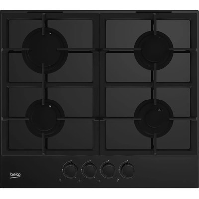 Варочная поверхность Beko HILG 642C5 SB, газовая, 4 конфорки, чёрная
