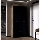 Шкаф прямой двухстворчатый «БАСТОН», 1 ящик, 902×400×2000 мм, цвет дуб делано/чёрный глянец - Фото 1