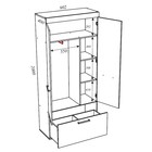 Шкаф БАСТОН Дуб Делано/Черный глянец 902х2000х400 - Фото 3