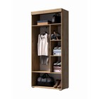 Шкаф прямой двухстворчатый «БАСТОН», 1 ящик, 902×400×2000 мм, цвет дуб вотан/белый глянец - Фото 2