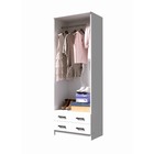 Шкаф двухстворчатый прямой «Дуэт», 2 ящика, 800×480×2200 мм, цвет белый гладкий - Фото 2