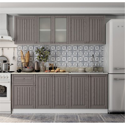 Кухня прямая «Хозяюшка», со столешницей, 1500×600 мм, цвет трюфель