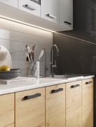 Кухня прямая «Хозяюшка», со столешницей, 2000×600 мм, цвет белый гладкий/дуб вотан - Фото 2