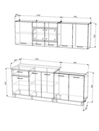 Кухня прямая «Хозяюшка», со столешницей, 2000×600 мм, цвет белый гладкий/дуб вотан - Фото 3
