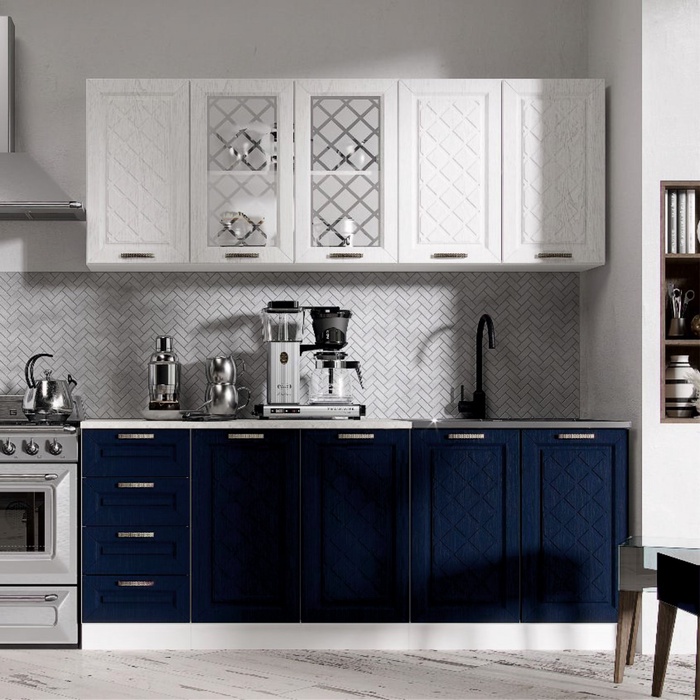 Кухня прямая «Агава», 2000×600 мм, цвет акация белая/сапфир - Фото 1