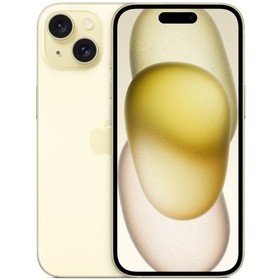 Смартфон Apple A3092 iPhone 15 256Gb желтый моноблок 3G 4G 2Sim 6.1" 1179x2556 iOS 17 48Mpix 802.11