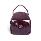 Рюкзак женский, натуральная замша, Ludor фиолетовый, 23х10х23 см - Фото 1