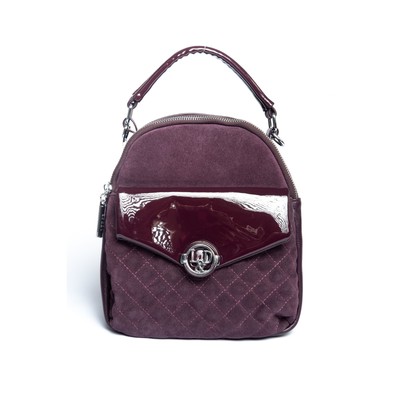 Рюкзак женский, натуральная замша, Ludor фиолетовый, 23х10х23 см