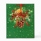 Пакет подарочный новогодний ламинированный «Шишка», 26×32×12 см - Фото 3