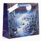 Пакет подарочный новогодний ламинированный «Зимняя ночь», люкс, 36×32×12 см - Фото 3