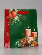 Пакет подарочный новогодний ламинированный с тиснением «Уют», люкс, 18×22.3×10 см - Фото 6