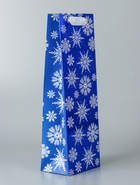 Пакет подарочный новогодний под бутылку, упаковка «Звёздочки-снежинки», 12×36×8.5 см - Фото 3