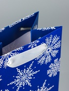 Пакет подарочный новогодний под бутылку, упаковка «Звёздочки-снежинки», 12×36×8.5 см - Фото 5