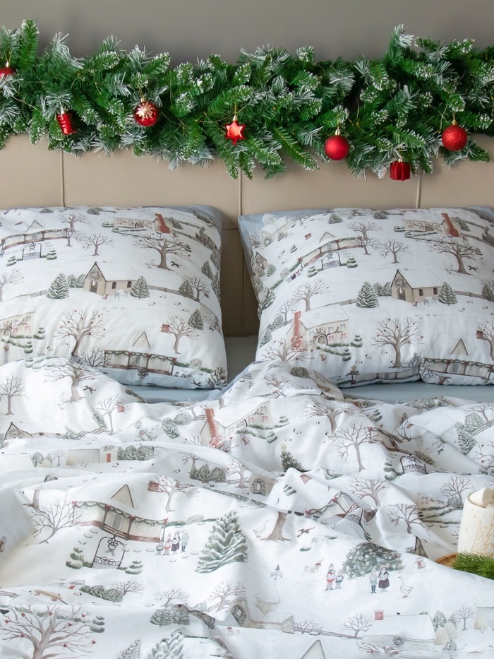 Постельное бельё "Этель" Winter countryside дуэт 143х215 см 2 шт,220х240 см,70х70 см 2 шт,поплин 125 г/м - Фото 1