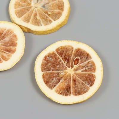 Декор для творчества "Сушеные лимоны"  цвет жёлтый, 5 см (набор 3 шт)