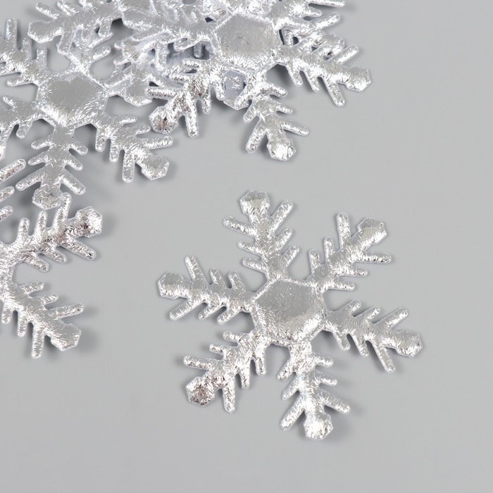 Декор для творчества "Снежинка"  Серебро, 6 см (набор 6 шт) - Фото 1