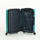 Чемодан средний 75 л (M) Bagvoyage, отдел на молнии, с расширением, кодовый замок, 4 колеса, цвет бирюзовый - Фото 9