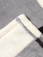 Плед «Этель. Клетка чёрно-белая», 180×200 см, корал-флис - фото 53391333