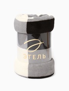 Плед «Этель. Клетка чёрно-белая», 180×200 см, корал-флис - фото 53391334