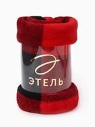 Плед «Этель. Клетка чёрно-красный», 180×200 см, корал-флис 220 г/м² 10359415