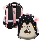 Рюкзак каркасный, 35х26х13, Pusheen, чёрный/розовый, для девочки - фото 110818119