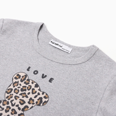 Футболка для девочки KAFTAN: Love, серая, размер 30 (98-104 см)