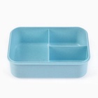 Ланч-бокс в школу TAKE IT EASY «Фламинго», с приборами, пшеничная солома, 1.4 л, 21.5×7.3×15 см, голубой - Фото 4