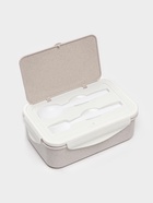 Ланч-бокс в школу TAKE IT EASY «Фламинго», с приборами, пшеничная солома, 1.4 л, 21.5×7.3×15 см, белый - Фото 4