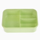 Ланч-бокс в школу TAKE IT EASY «Фламинго», с приборами, пшеничная солома, 1.4 л, 21.5×7.3×15 см, зелёный - Фото 4